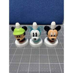 Lot of 3 Collectible Good 2 Grow Juice Toppers Mickey Mouse Blue Green Hat